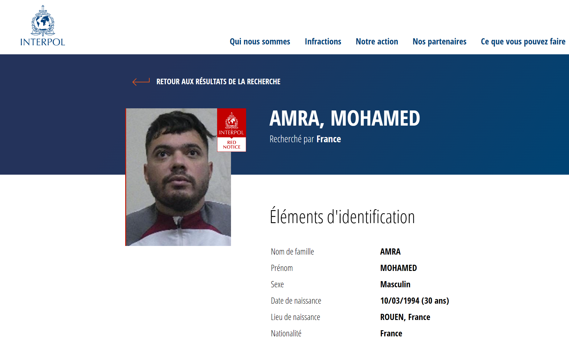 Une notice rouge d Interpol déclenchée pour Mohamed Amra profils des