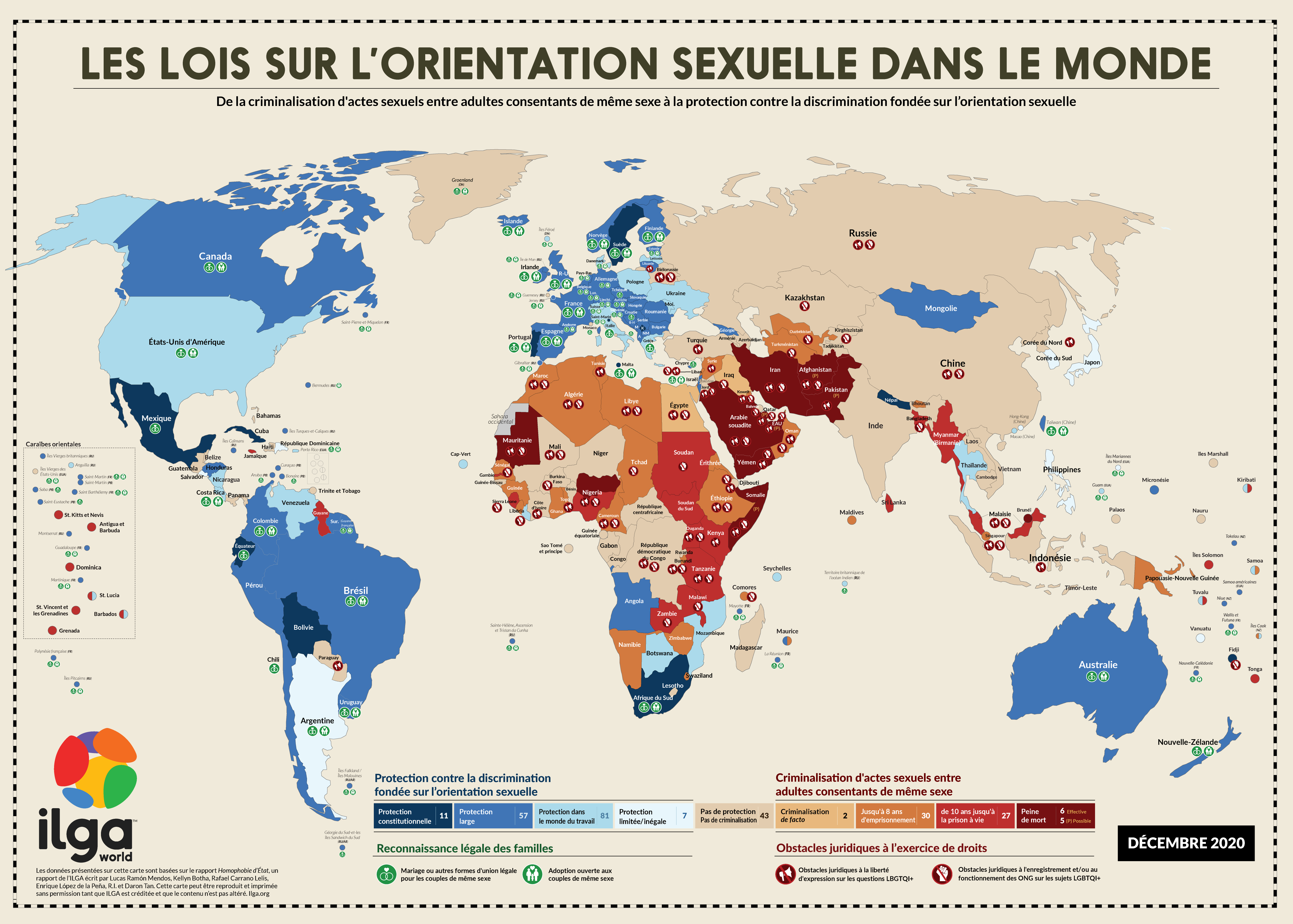 L Ilga d voile la carte  des pays les plus LGBTphobes de la 