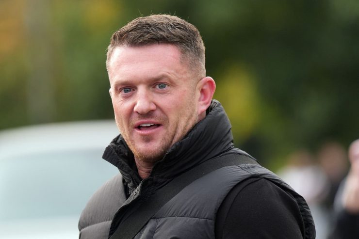 Tommy Robinson charged with terror offence after failing to provide phone password