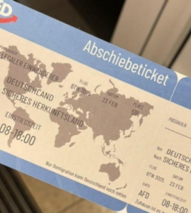 L’AfD, parti d’extrême droite allemand, distribue des « billets d’expulsion » aux personnes issues de l’immigration